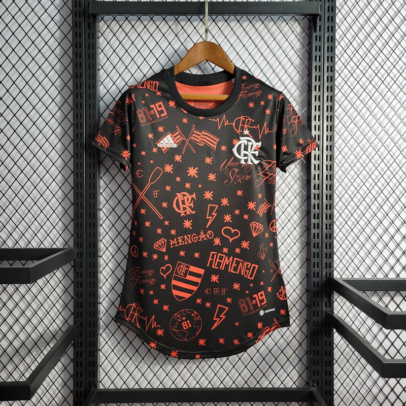 Camiseta Flamengo Pre-Partido 22/23 - Versión Mujer